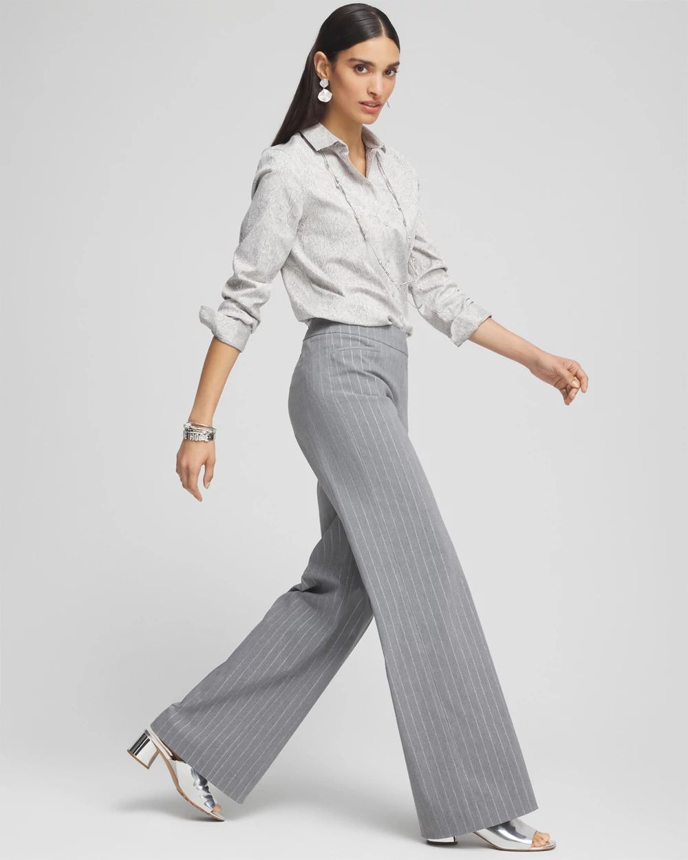 Brigitte Pinstripe Wide Leg Pants | Chico's